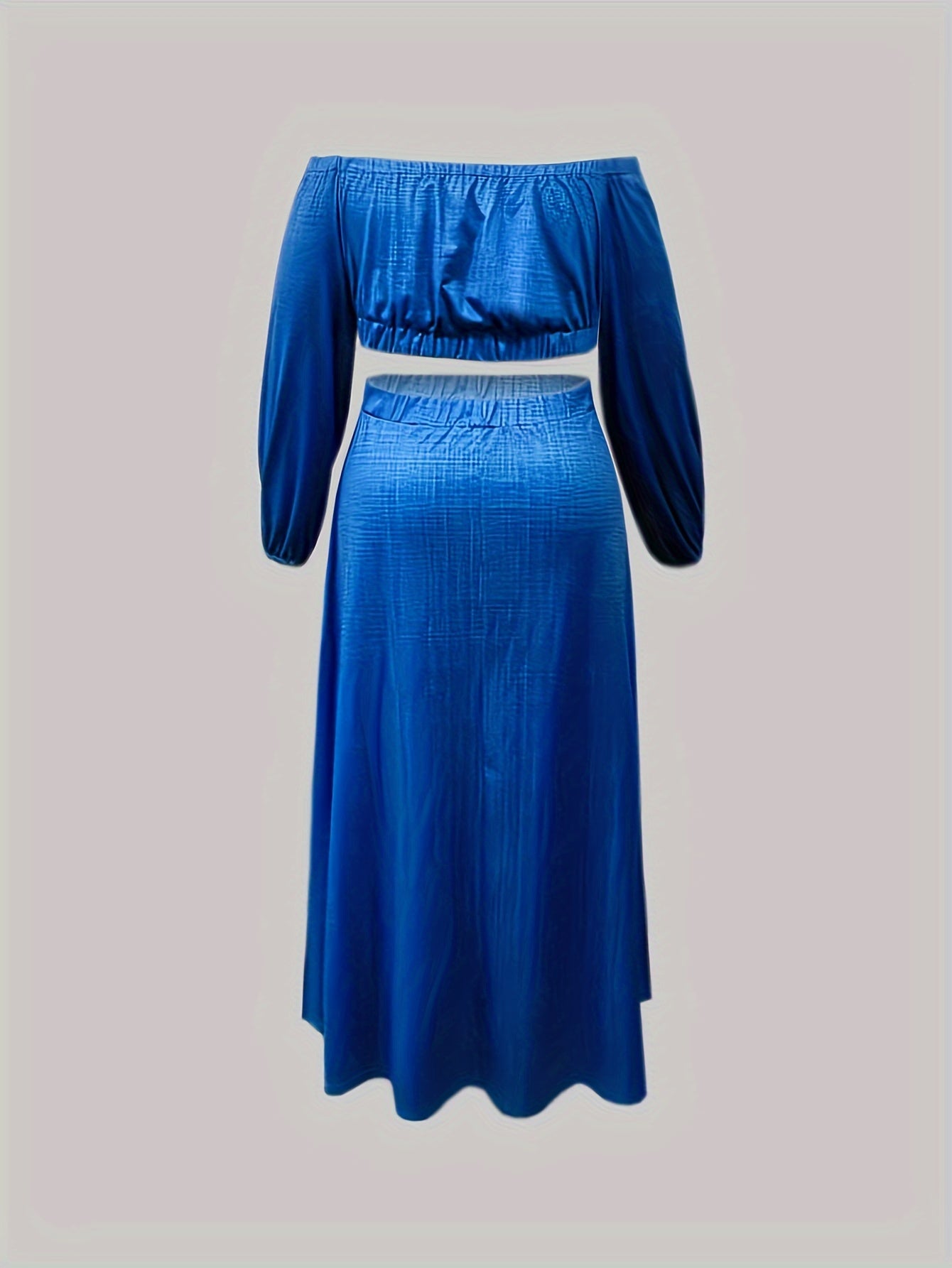 Solid Off Shoulder Top & Skirt Outfits Set