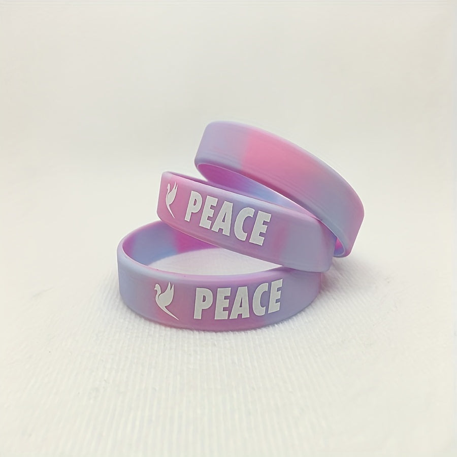 5Pcs Never Give Up Motivational Silicone Bracelet Fitness Wristband