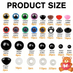700PCS Colorful Glitter Safety Eyes Noses 6-22mm for Stuffed Animals