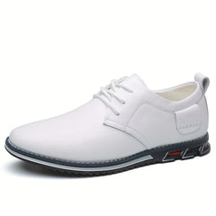 Men's Casual Business Breathable Walking Shoes Comfy Lace Up PU Shoes