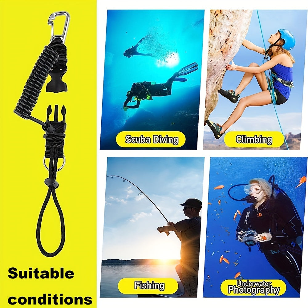 Coiled Lanyard Scuba Diving Sports Camera Safety Swimming Lanyard