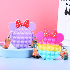 Girls Bow Knot Crossbody Bag Coin Purse Silicone Children's Accessories