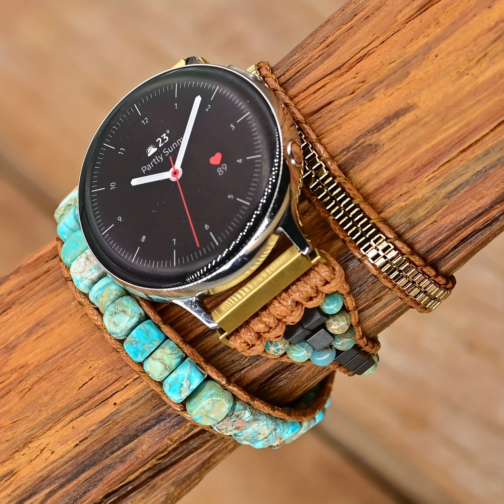 Bohemia 3-Layer Loose Watch Strap for 20mm Connector - Golden Wire