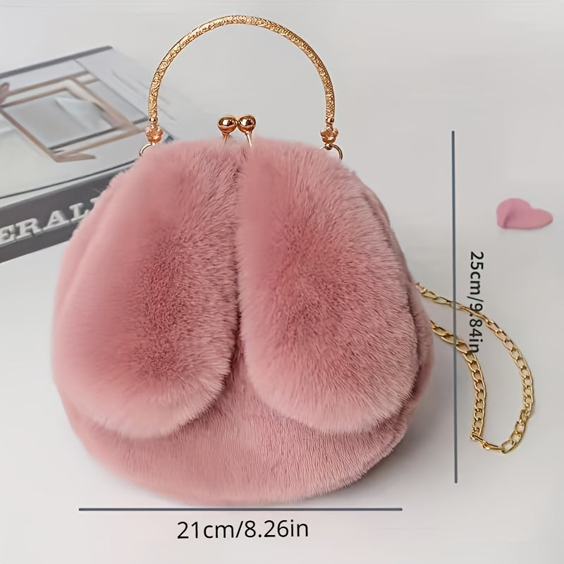 Rabbit Ear Makeup Bag with Chain - Stylish Crossbody Sling Bag