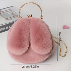 Rabbit Ear Makeup Bag with Chain - Stylish Crossbody Sling Bag