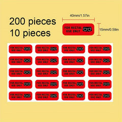 200pcs Rectal Use Stickers 1.5 X0.8 Red Waterproof Label