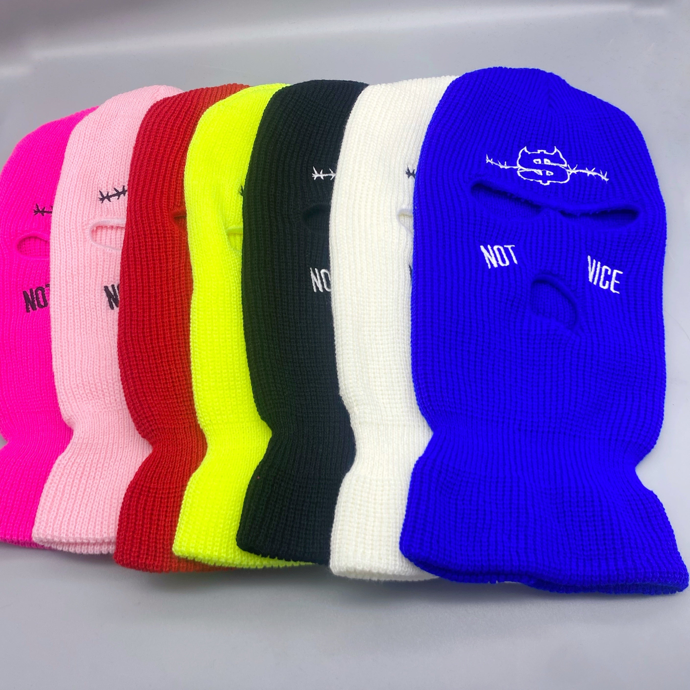 Hip Hop Embroidery Ski Mask Dollar Pattern Knit Hat