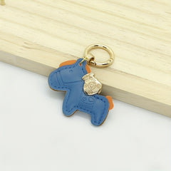 Pony Decorative Keychain Faux Leather Keyring Gift Men Women