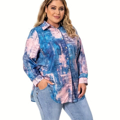 Tie Dye Long Sleeve Button Up Shirt