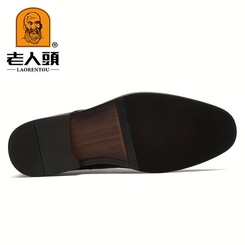 LAORENTOU Men's Double Monk Dress Shoes Pointed Toe Formal Shoes
