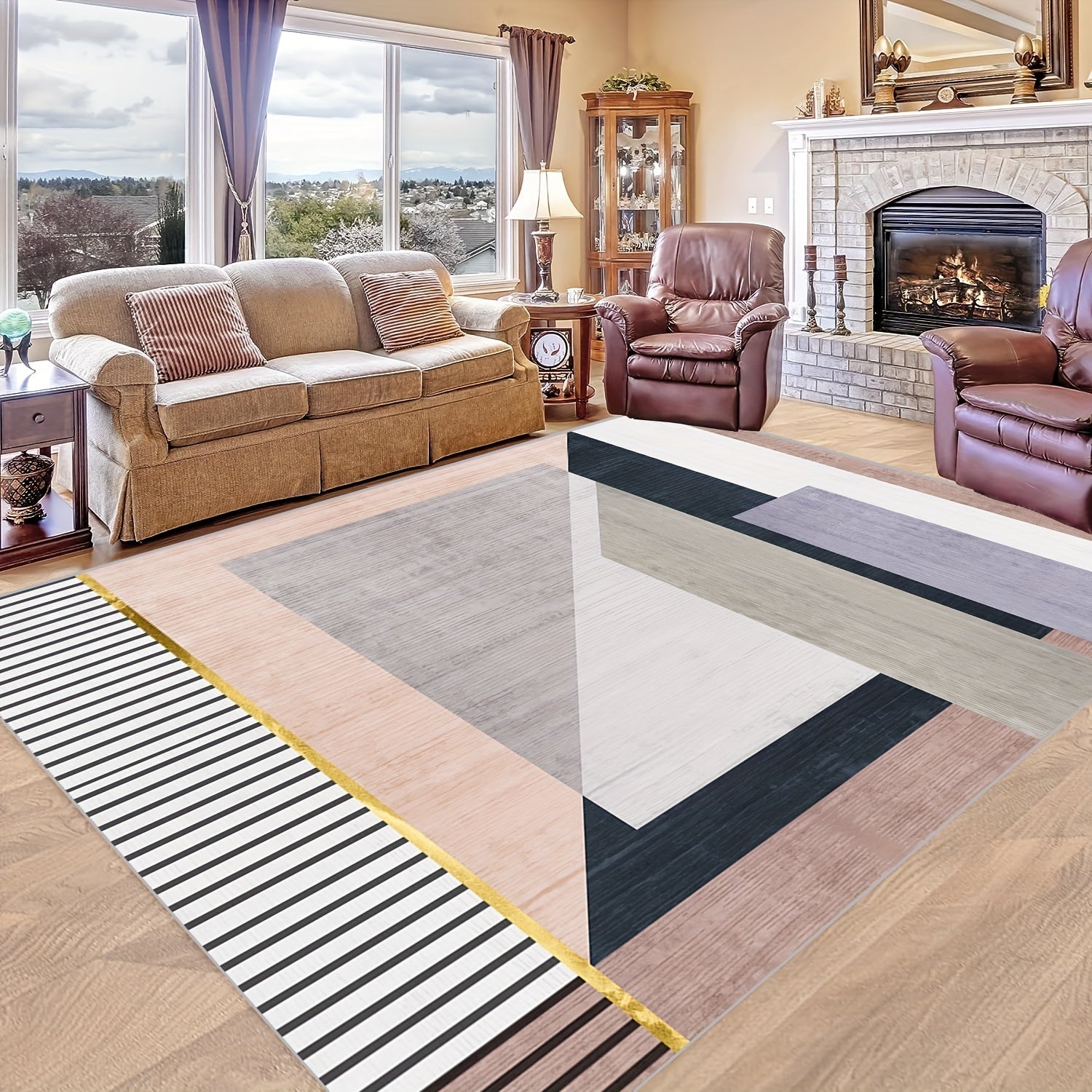Modern Abstract Non Shedding Area Rug