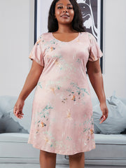 Floral Print Short Sleeve Nightdress