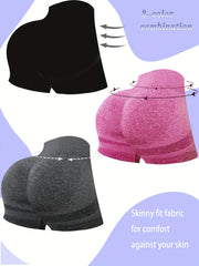 3pcs Seamless High Stretch Yoga Shorts Fitness Running Sports Women's Act