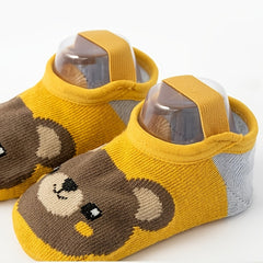 3 Pairs Baby Girls Cartoon Animal Floor Socks Anti-skid Breathable Comfy Socks