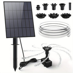 Solar Bird Bath Fountain Pump 1.5W with Solar Panel & 6 Nozzles