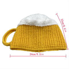 3D Beer Cup Hats Beanie Winter Anti Cold Warm Unisex Hairline Cap