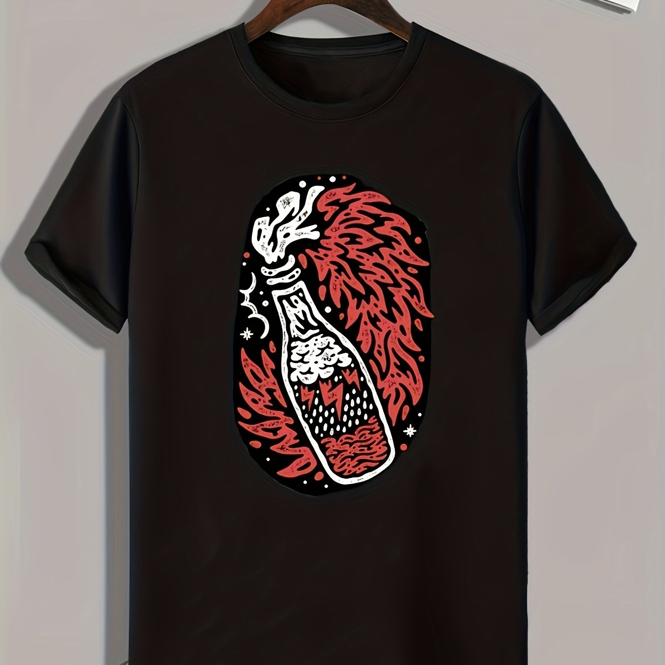 Bottle Print Men's Graphic T shirt Casual Comfy Tees For Summer