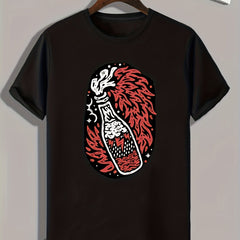 Bottle Print Men's Graphic T shirt Casual Comfy Tees For Summer