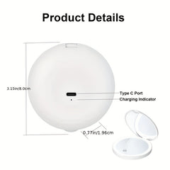 LED Pocket Makeup Mirror 1X 3X Magnified Compact Mirror With Light