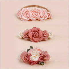 3 Pcs Cute Flower Hairbands for Baby Girls Infants Toddlers