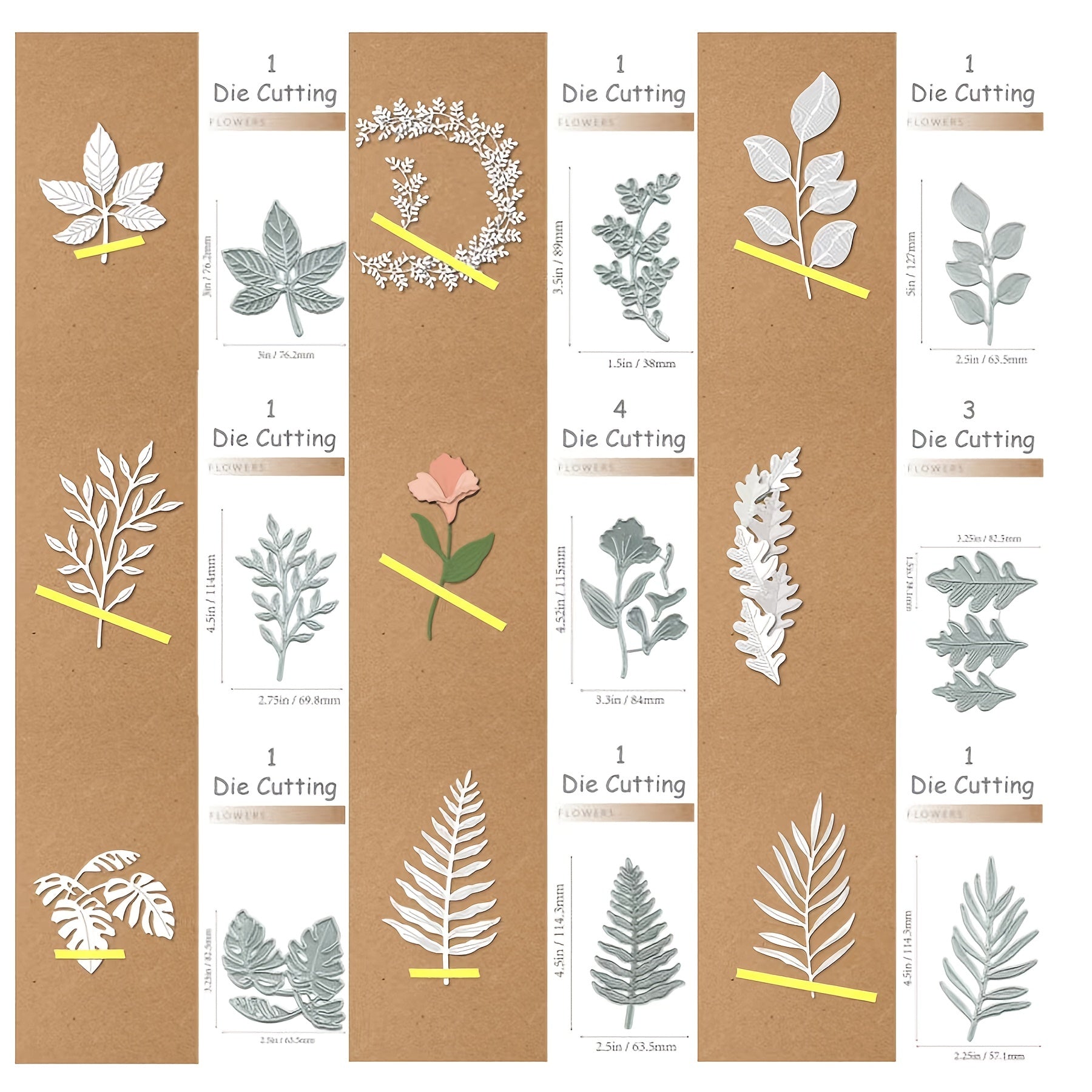 Flowers & Leaves Metal Cutting Dies for DIY Scrapbooking