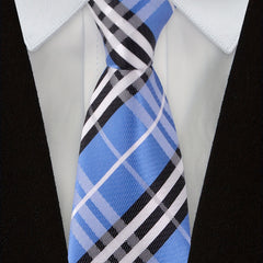 Men's Gingham Check Stripe Ties Business Neckties 8cm