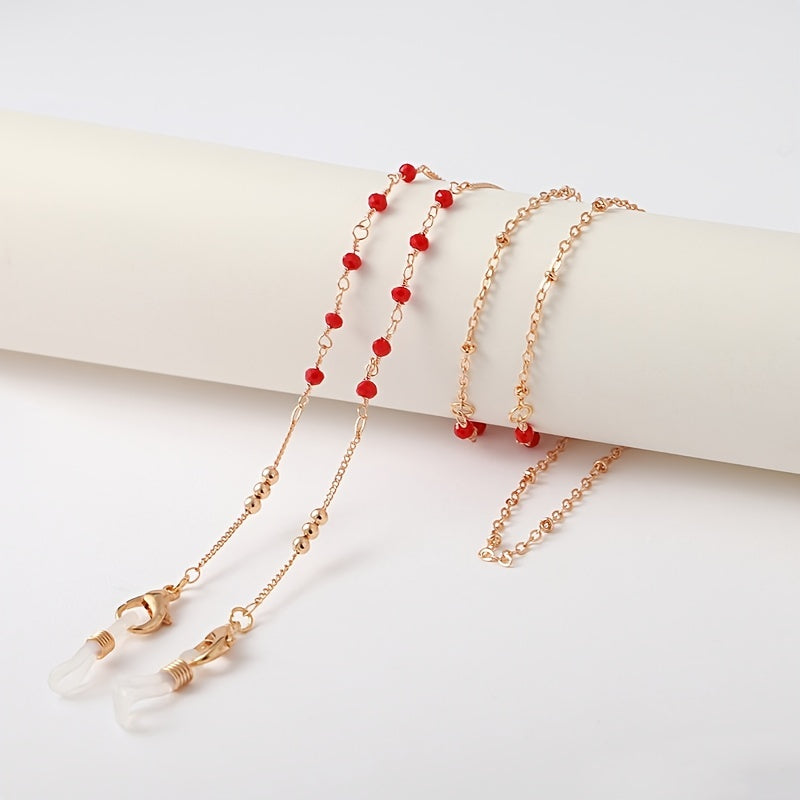 Beaded Glasses Anti Slip Mask Chain Strap Lanyard