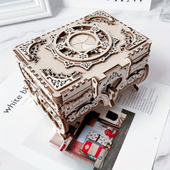 3D Wooden Puzzle Music Box Kit Antique Jewel Box DIY Home Decoration