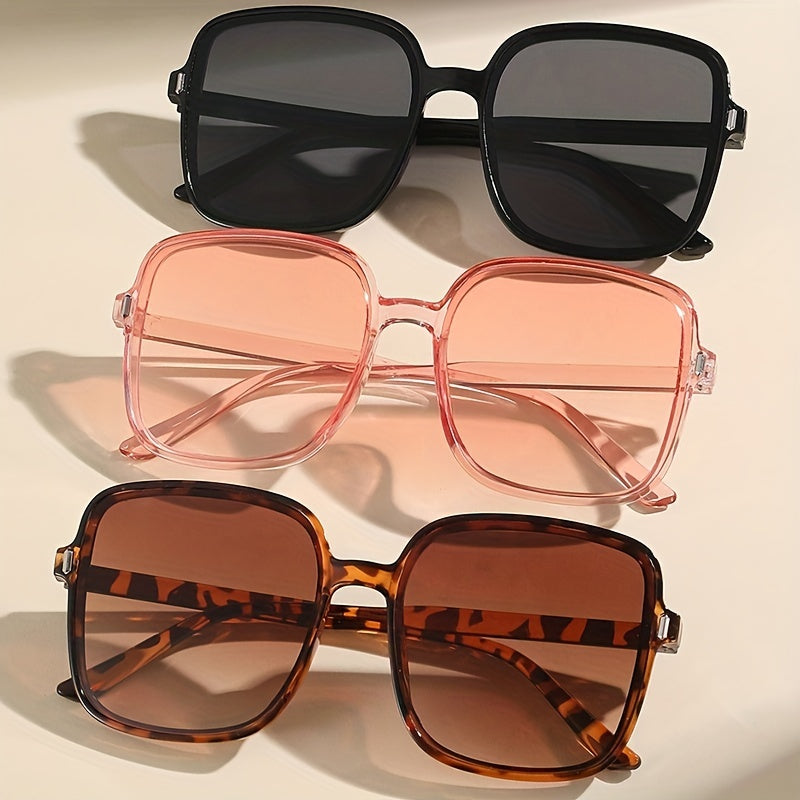 Large Square Sunglasses Casual Anti Glare UV400 Sun Shades Glasses