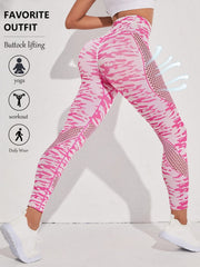 Camo Mesh High Waist Yoga Pants Seamless Leggings for Women