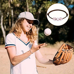 12 Pack Baseball Bracelets Ball Beads Braid Charms For Sports Birthday Parties