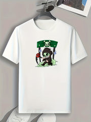 Skeleton Print Men's Graphic T-shirt for Summer