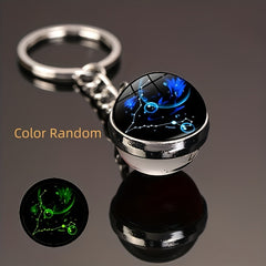 Luminous Starry Sky Keychain with Time Stone Glass Ball