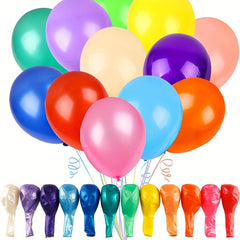 120 Assorted Color Rainbow Latex Balloons - 12 Bright Party Balloons