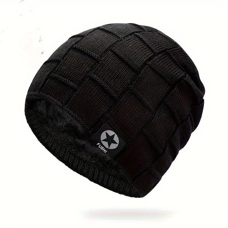 Men's Thick Padded Knitted Cap for Winter