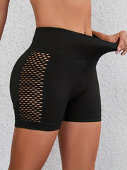 Women's Breathable Hip Lifting Biker Shorts - Solid & Hollow