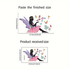 Flower Butterfly Girl Switch Sticker Living Room Dorm Home Decoration