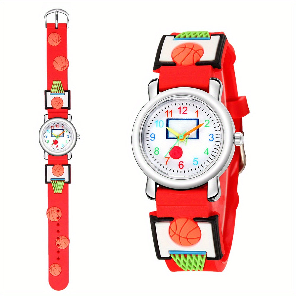 3D Embossed Children's Watch Basketball Pattern Sports Watch
