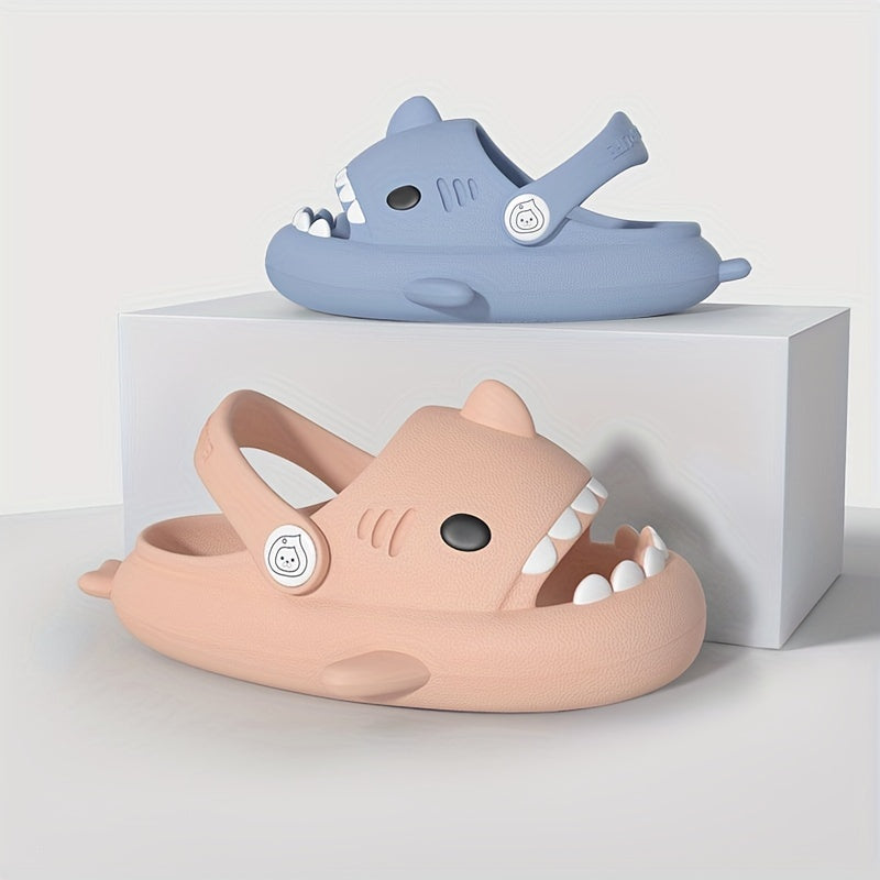 Girl's Cartoon Shark Lightweight Slippers Quick drying Non Slip Slide Slippers