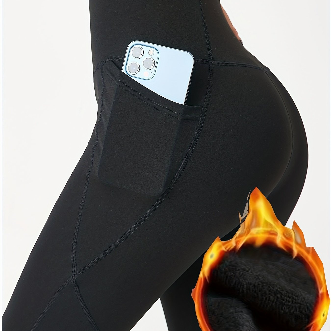 Warm High Waist Fleece Sports Leggings for Women