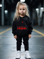 Kids MOM Print Hoodies Pants Set Spring Fall Sports