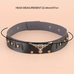 Boho Vintage Bull Head Belt Hat Strap Western Cowboy Cowgirl Hat Strap