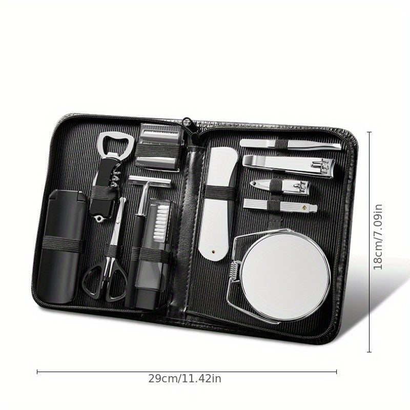 12pcs Nail Scissors Pedicure Set Ear Cleaning Spoon Nose Hair Cutter