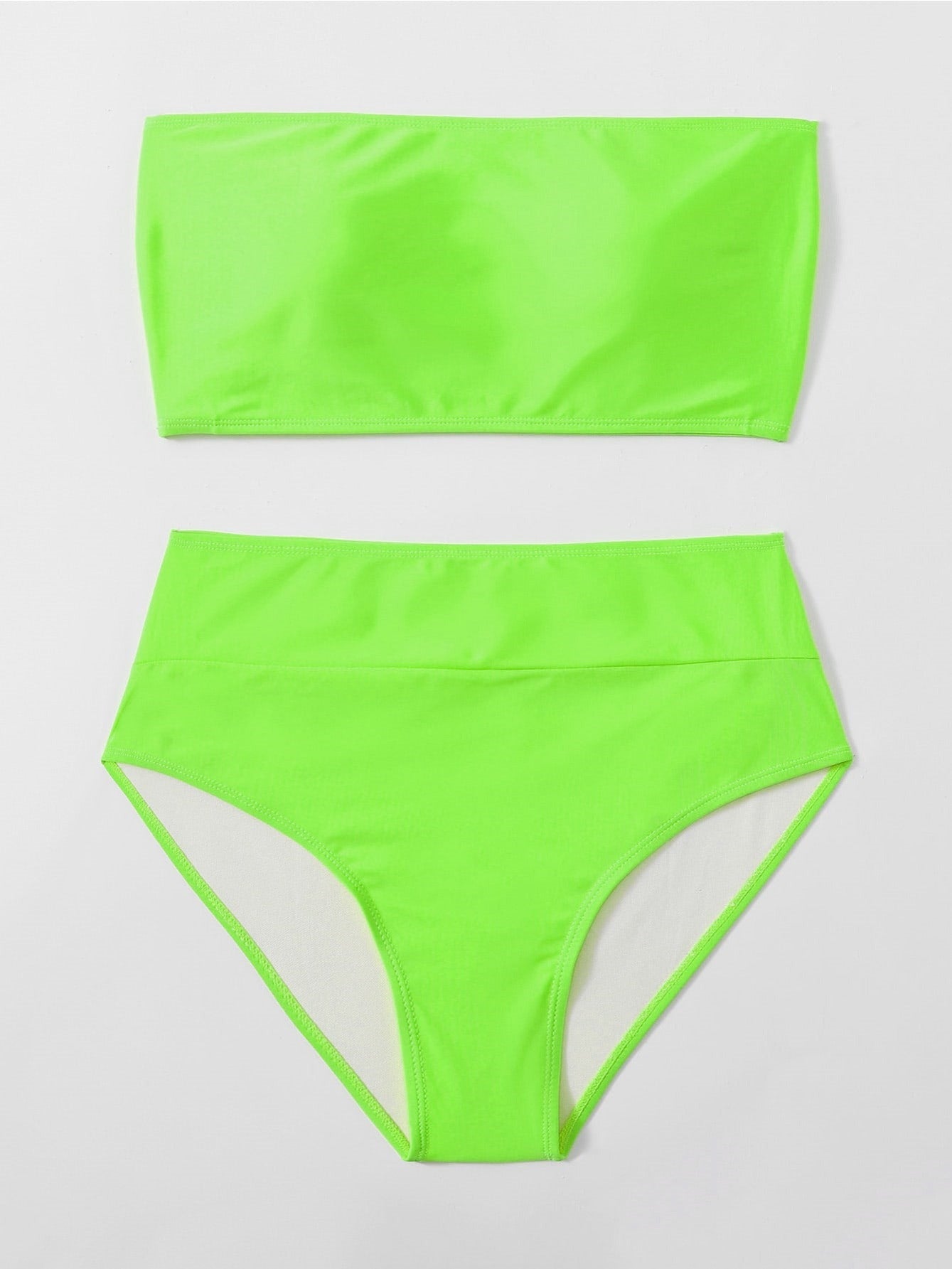 High Waist Tube Top Bikini Set