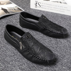 Men's Slip On Loafer Shoes Casual Sneakers with V Decor