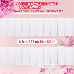 40pcs Jelly Fabric Patch Roll Quilting Strips for Sewing DIY Crafts