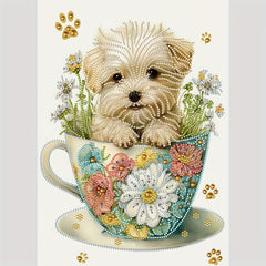 Small Dog Pattern Cup Diamond Painting Kit DIY 5D Diamond Art