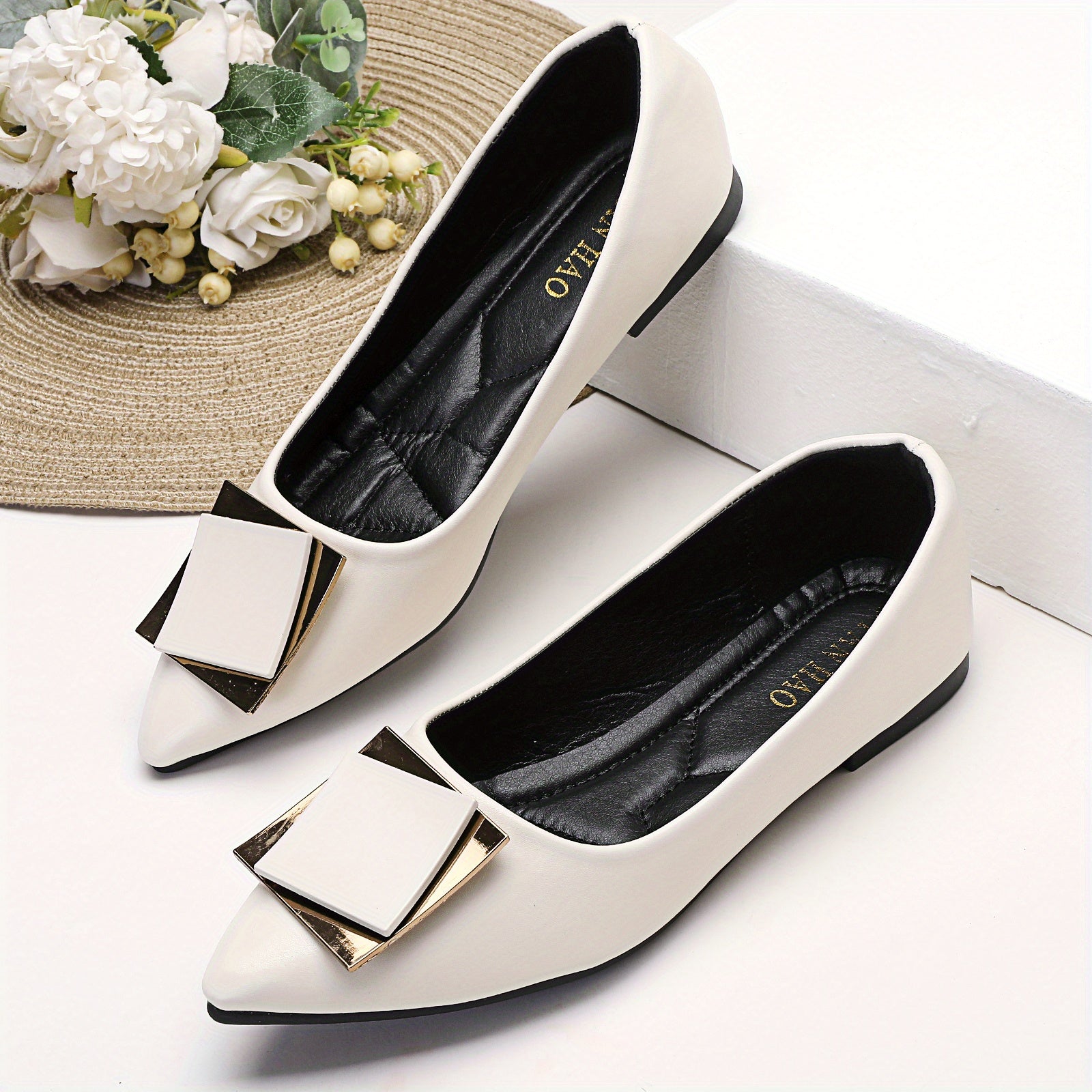 Women's Pointed Toe Ballet Flats Slip on Shoes Lightweight