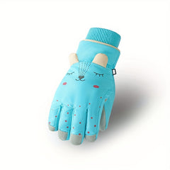 Kids Winter Waterproof Windproof Cartoon Padded Gloves