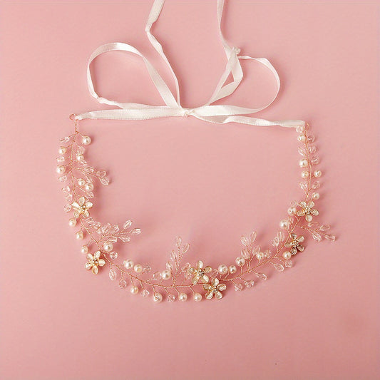Flower Charm Hairband Rhinestone & Crystal Headband Bridal Wedding Accessory